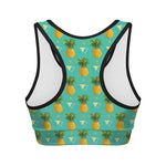 Geometric Pineapple Pattern Print Women's Sports Bra