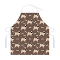 Geometric Pug Pattern Print Adjustable Apron