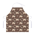 Geometric Pug Pattern Print Adjustable Apron