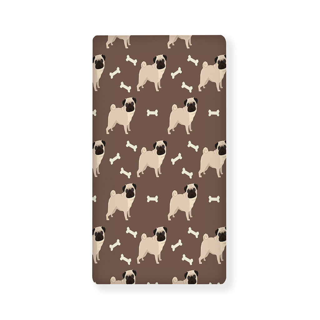 Geometric Pug Pattern Print Baby Crib Sheet