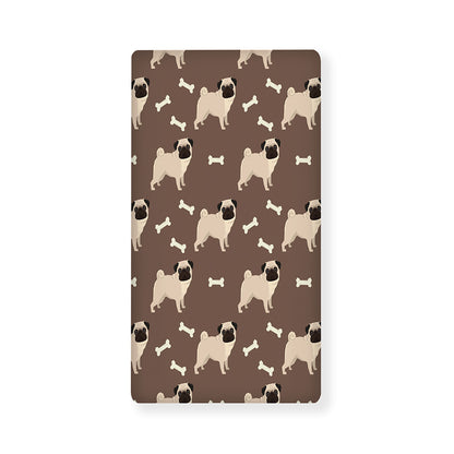 Geometric Pug Pattern Print Baby Crib Sheet
