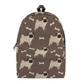 Geometric Pug Pattern Print School Backpack