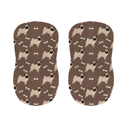 Geometric Pug Pattern Print Bar Stool Covers