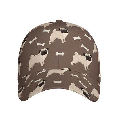 Geometric Pug Pattern Print Baseball Cap