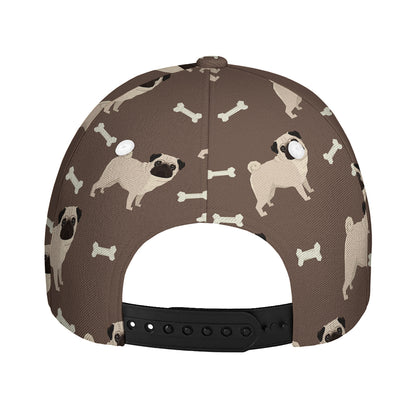 Geometric Pug Pattern Print Baseball Cap