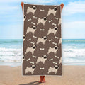 Geometric Pug Pattern Print Beach Towel