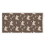 Geometric Pug Pattern Print Beach Towel