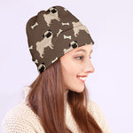 Geometric Pug Pattern Print Beanie