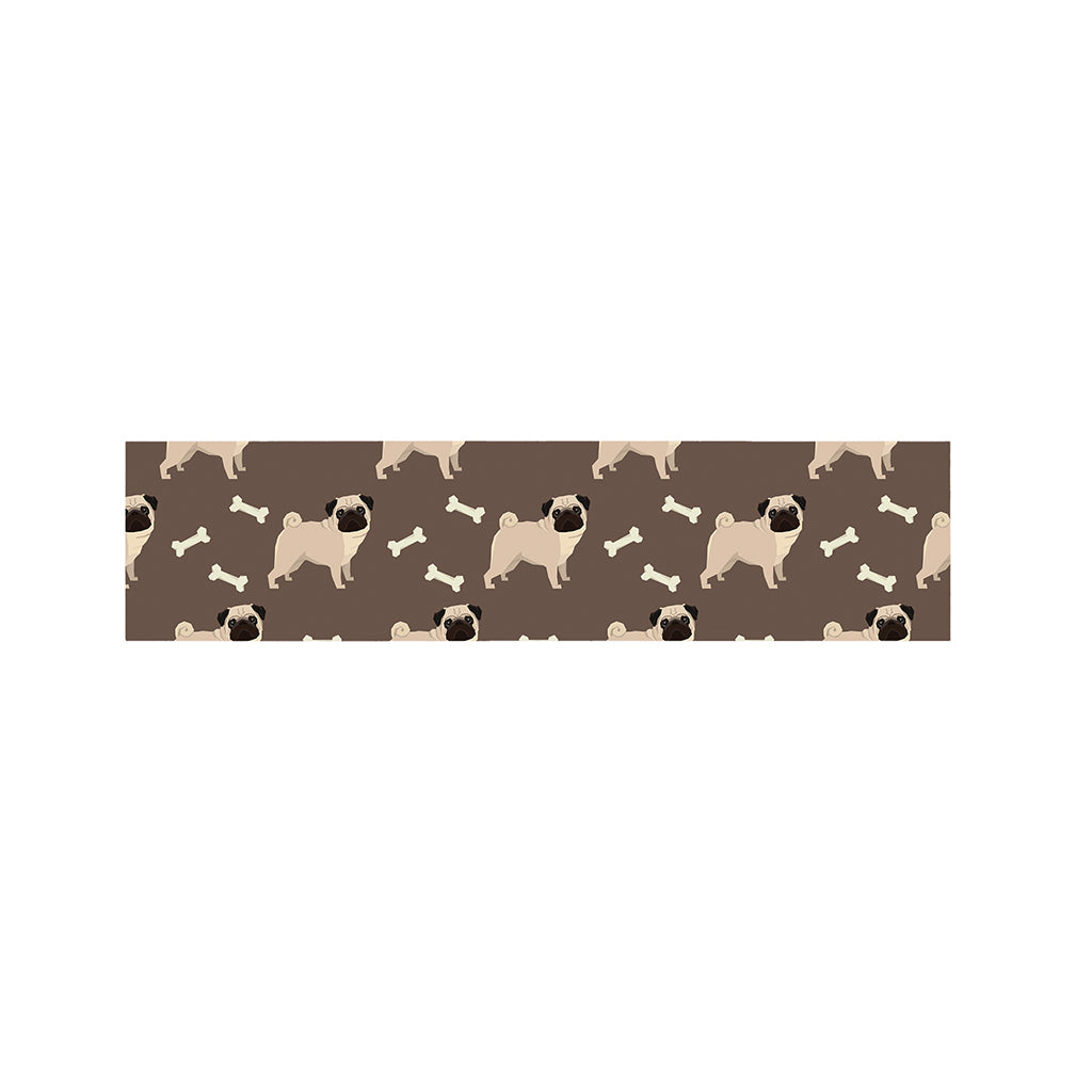 Geometric Pug Pattern Print Bed Runner