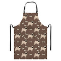 Geometric Pug Pattern Print Bib Apron With Pocket