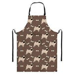 Geometric Pug Pattern Print Bib Apron With Pocket