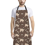 Geometric Pug Pattern Print Bib Apron With Pocket