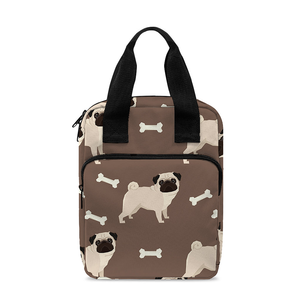 Geometric Pug Pattern Print Bible Tote Bag