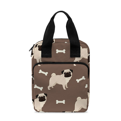 Geometric Pug Pattern Print Bible Tote Bag