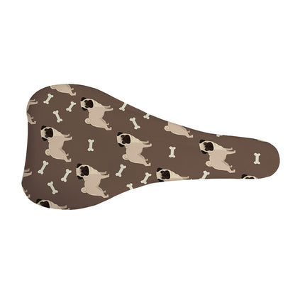 Geometric Pug Pattern Print Bicycle Seat Cover