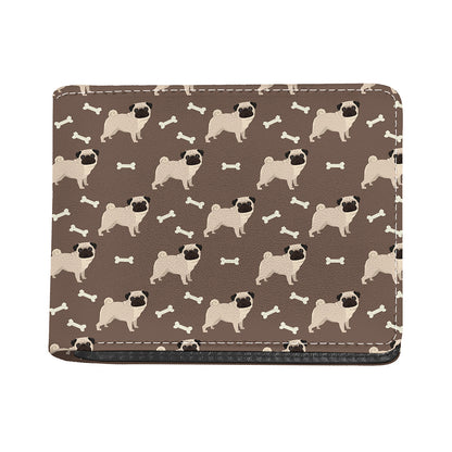 Geometric Pug Pattern Print Bifold Wallet