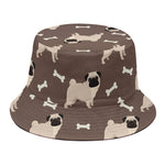 Geometric Pug Pattern Print Bucket Hat