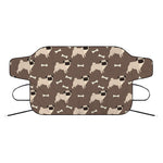 Geometric Pug Pattern Print Car Windshield Snow Cover