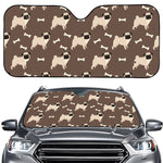 Geometric Pug Pattern Print Car Windshield Sun Shade