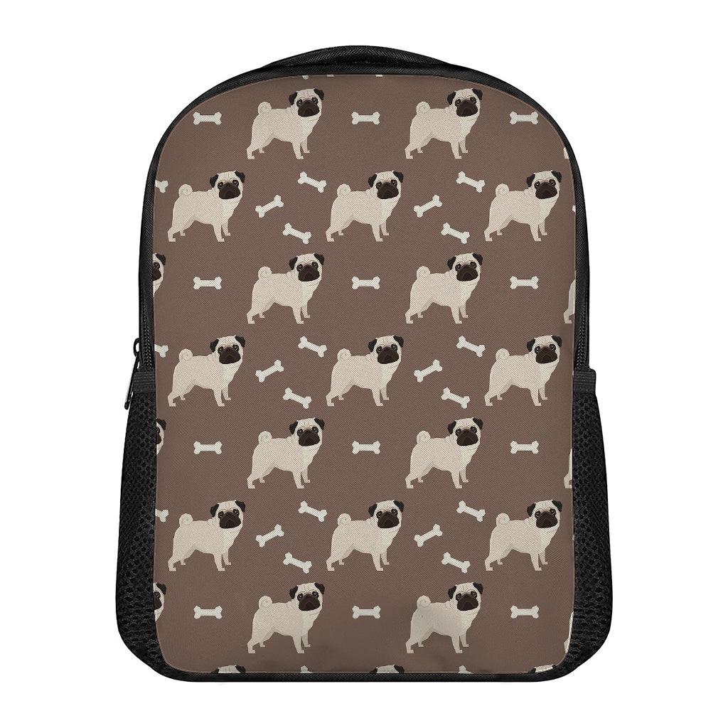 Geometric Pug Pattern Print Casual Backpack