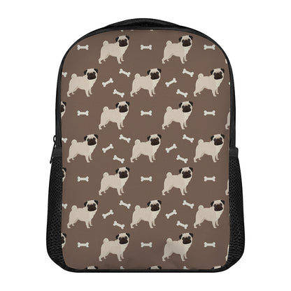 Geometric Pug Pattern Print Casual Backpack