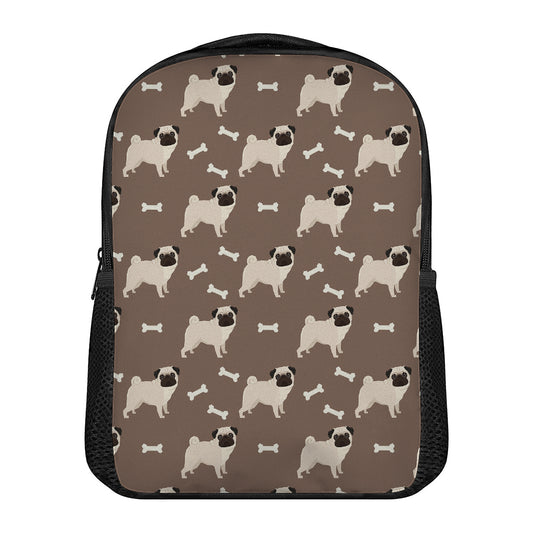 Geometric Pug Pattern Print Casual Backpack