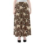 Geometric Pug Pattern Print Chiffon Maxi Skirt