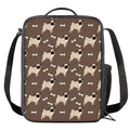 Geometric Pug Pattern Print Crossbody Lunch Bag