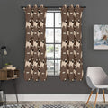 Geometric Pug Pattern Print Grommet Curtain Panels