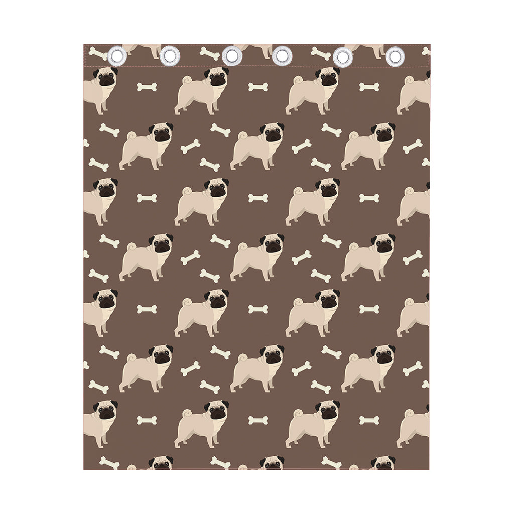 Geometric Pug Pattern Print Curtain