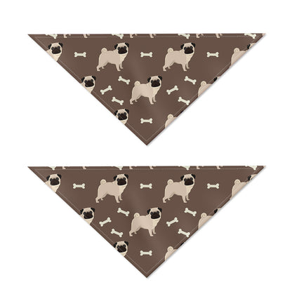 Geometric Pug Pattern Print Dog Bandana