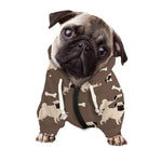 Geometric Pug Pattern Print Dog Zip Up Hoodie