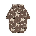 Geometric Pug Pattern Print Dog Zip Up Hoodie