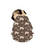 Geometric Pug Pattern Print Dog Zip Up Jacket