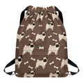 Geometric Pug Pattern Print Drawstring Backpack