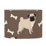 Geometric Pug Pattern Print Drum Lamp Shade