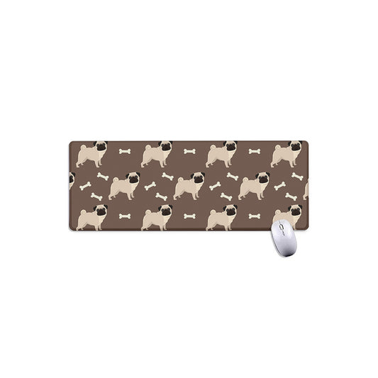Geometric Pug Pattern Print Extended Mouse Pad