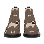 Geometric Pug Pattern Print Flat Ankle Boots
