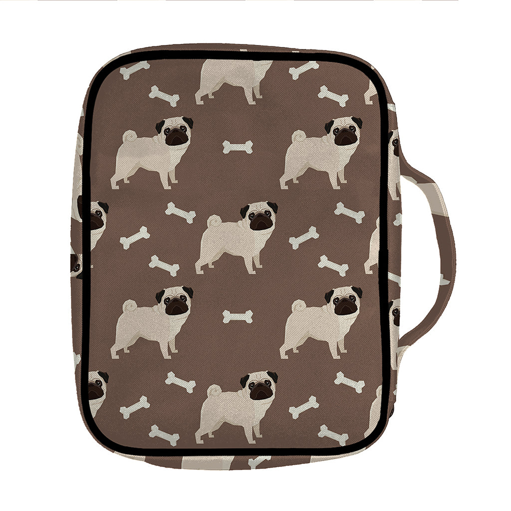 Geometric Pug Pattern Print Front Pocket Bible Bag