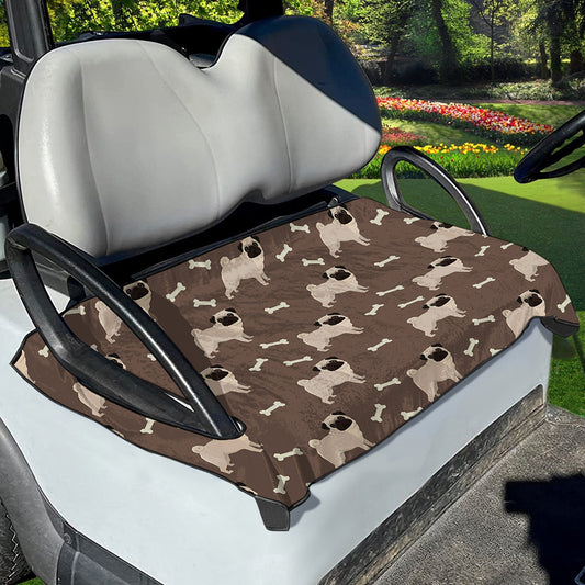 Geometric Pug Pattern Print Golf Cart Seat Cover