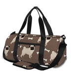 Geometric Pug Pattern Print Gym Bag