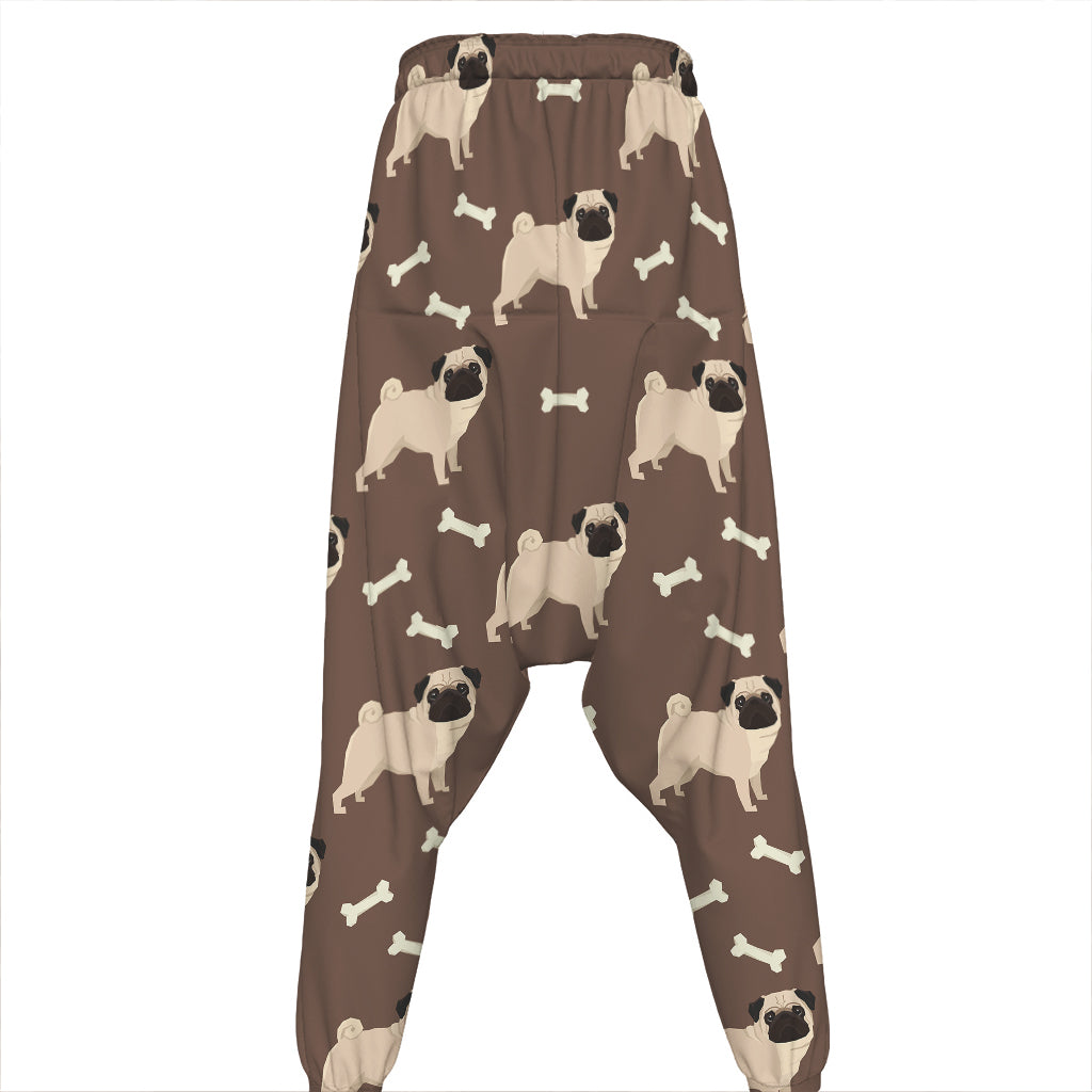 Geometric Pug Pattern Print Hammer Pants