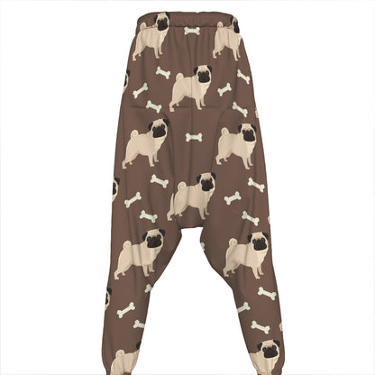 Geometric Pug Pattern Print Hammer Pants