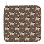 Geometric Pug Pattern Print Hand Towel
