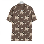 Geometric Pug Pattern Print Hawaiian Shirt