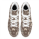 Geometric Pug Pattern Print High Top Leather Sneakers