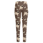 Geometric Pug Pattern Print High-Waisted Pocket Leggings