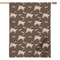 Geometric Pug Pattern Print House Flag