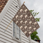 Geometric Pug Pattern Print House Flag