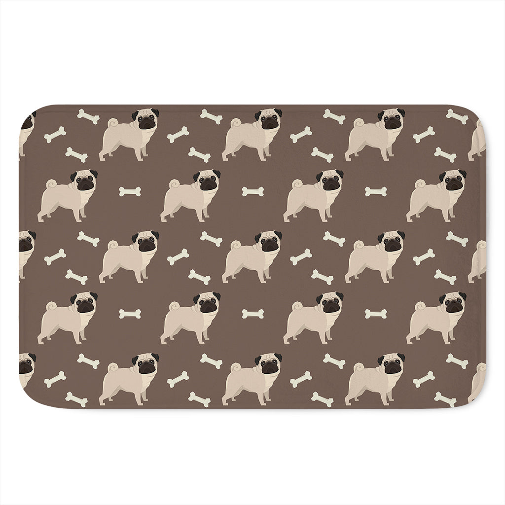 Geometric Pug Pattern Print Indoor Door Mat